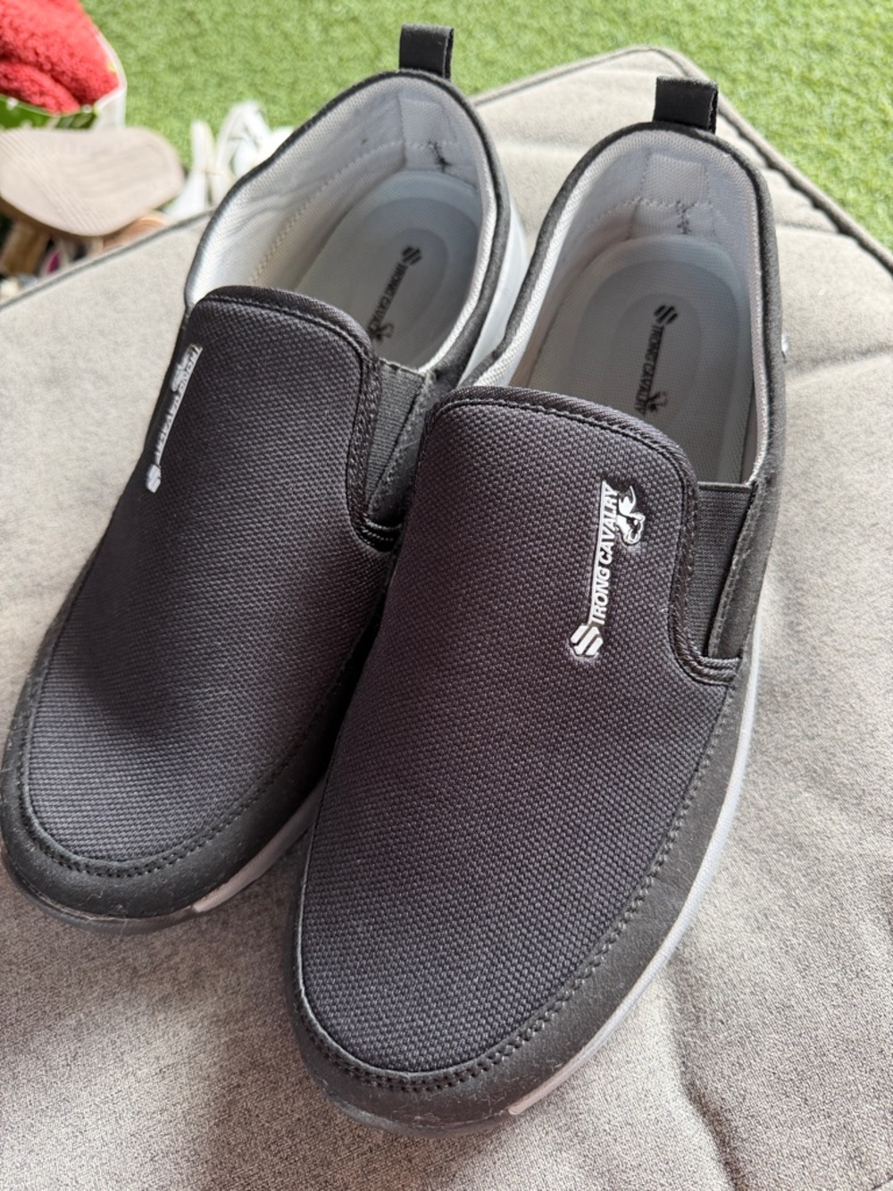 Black Slip-On Canvas Loafers for Men